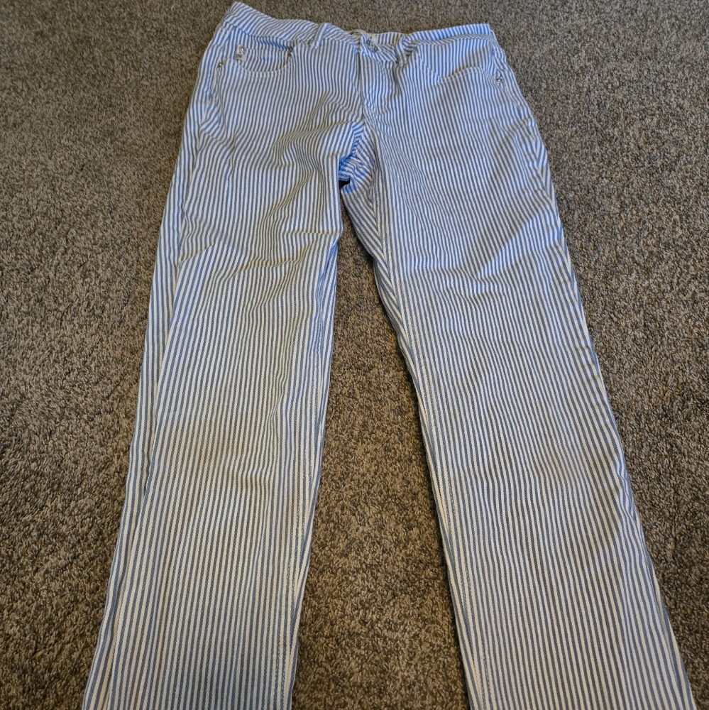 Seven7 - 90s Straight Jeans -  Railroad Stripe Cotton Denim Women's Size 4